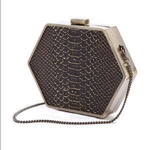 House of Harlow 1960 Zola Snakeskin Clutch